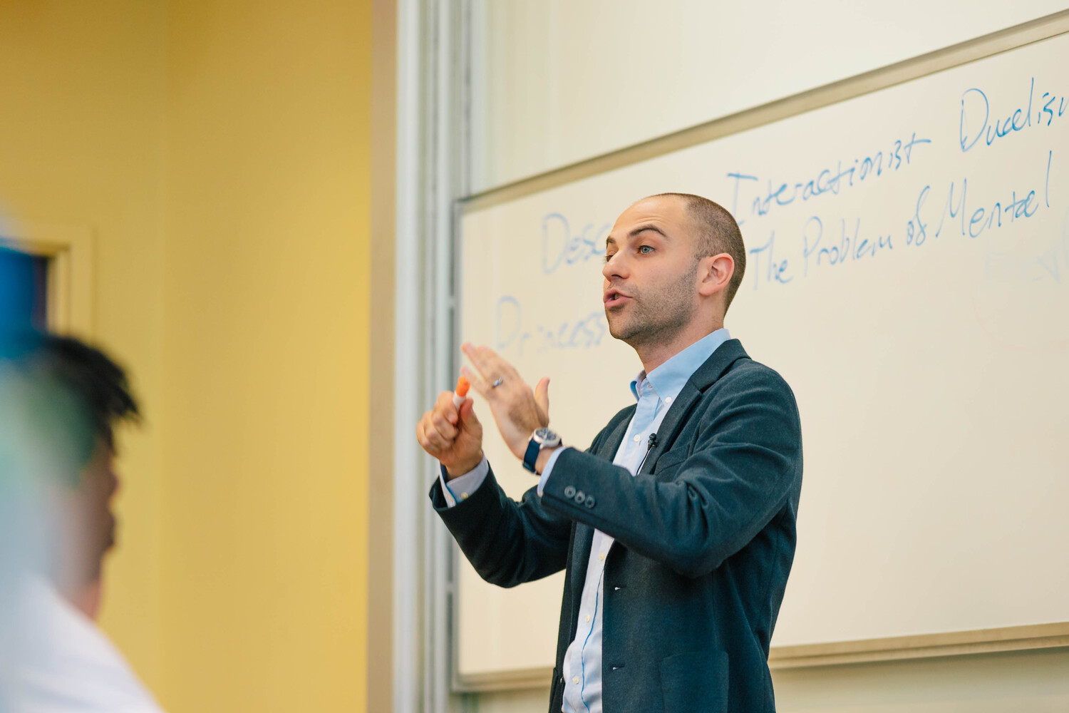 Dr. Jeffrey Kaplan teaches philosophy class
