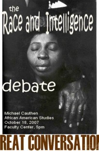 Poster for the Great Conversations Event titled The Race and Intelligence Debate