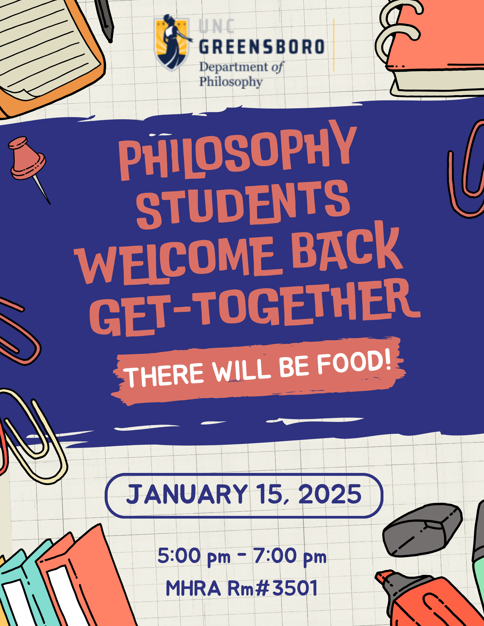 poster for welcome back event