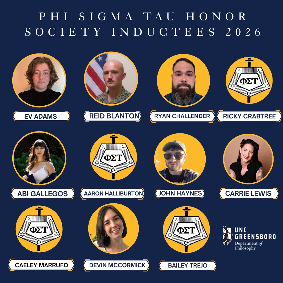 Congratulations to our 2026 inductees to the Phi Sigma Tau Honor Society for Philosophers: Ev Adams Reid Blanton Ryan Challender Ricky Crabtree Abigail Gallegos Aaron Halliburton John Haynes Carrie Lewis Caeley Marrufo Devin McCormick Bailey Trejo