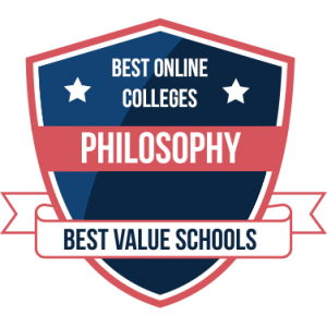 badge for best online colleges for philosophy, from bestvalueschools.com